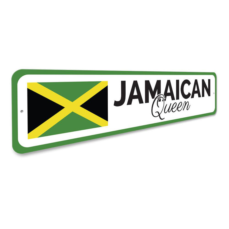 Grand panneau jamaïcain en aluminium, H 6 po x l 24 po x P 0,06 po
