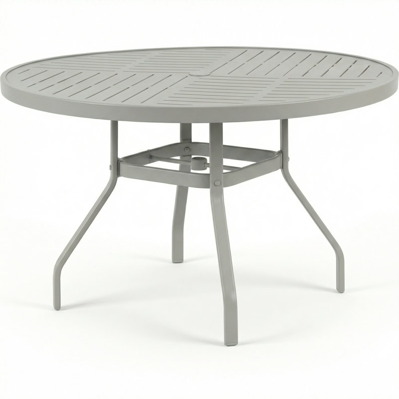 47" Round Dining Table, Matte Gray
