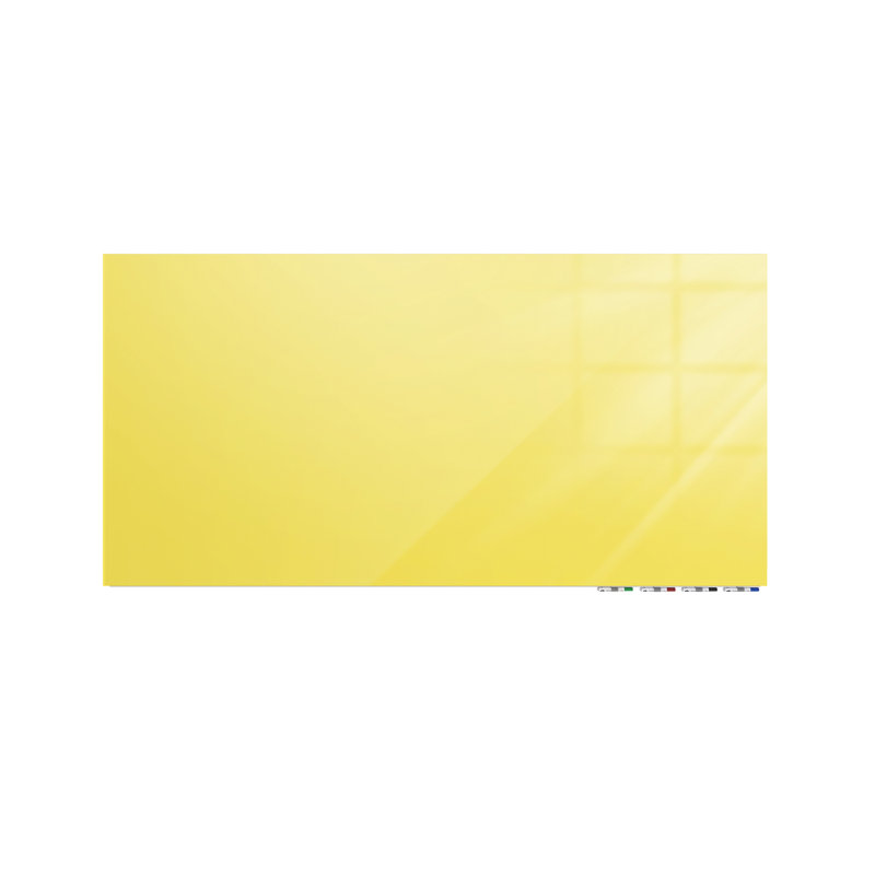 Tableau magnétique horizontal en verre Aria, H 24 po x l 36 po, Jaune