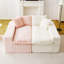 Canapé paresseux multifonctionnel en velours blanc et rose Turtle-267142279