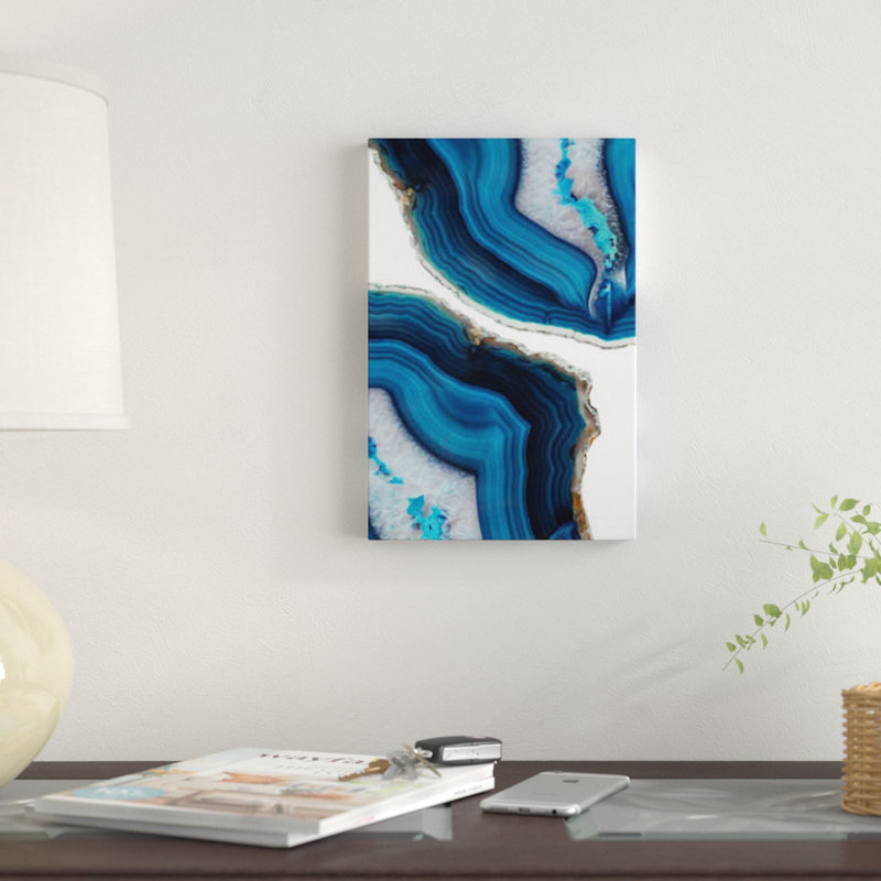 « blue agate », impression sur toile, H 18 po x l 12 po x P 1,5 po, Pas de tapis, Toile tendue