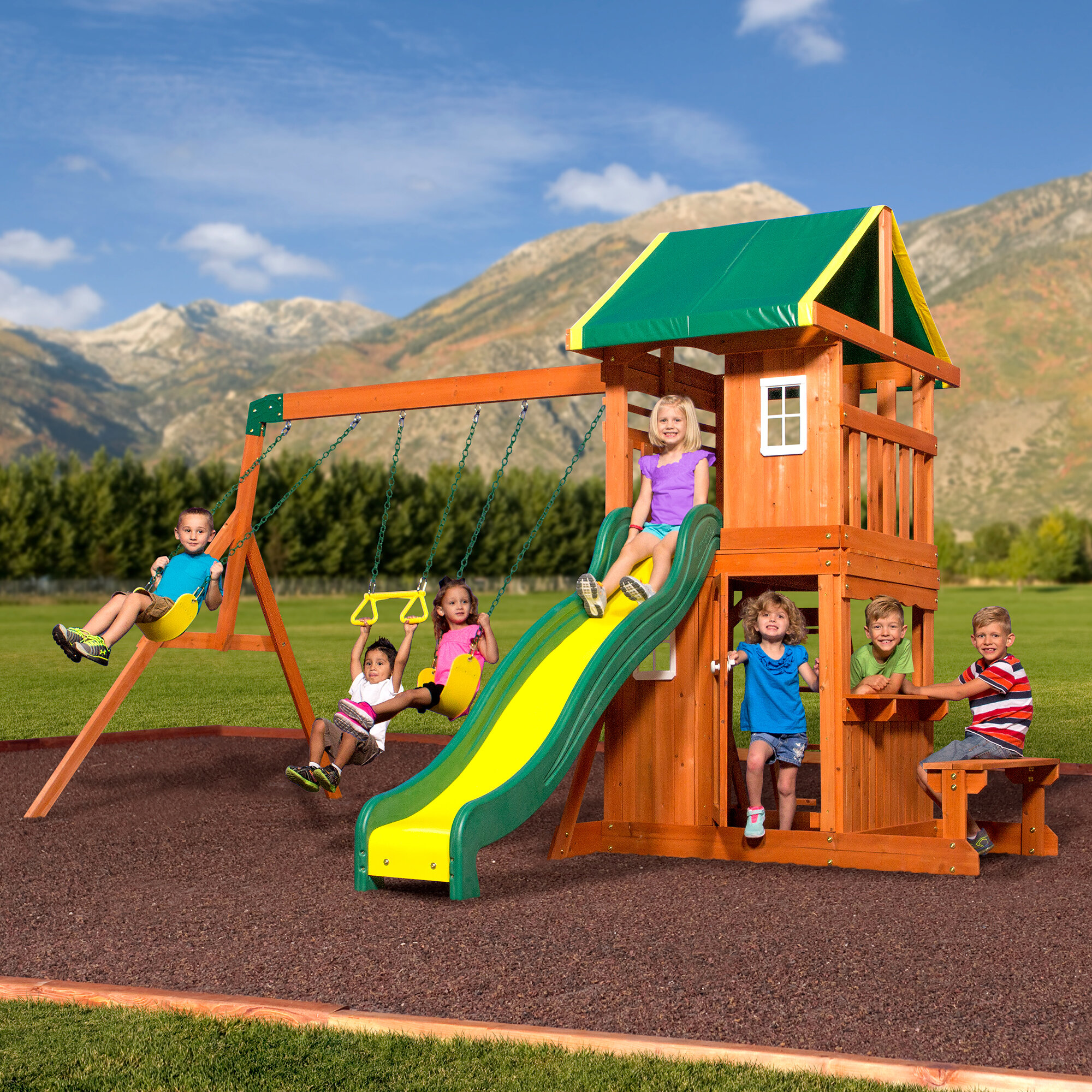 Oakmont all sale cedar swing set