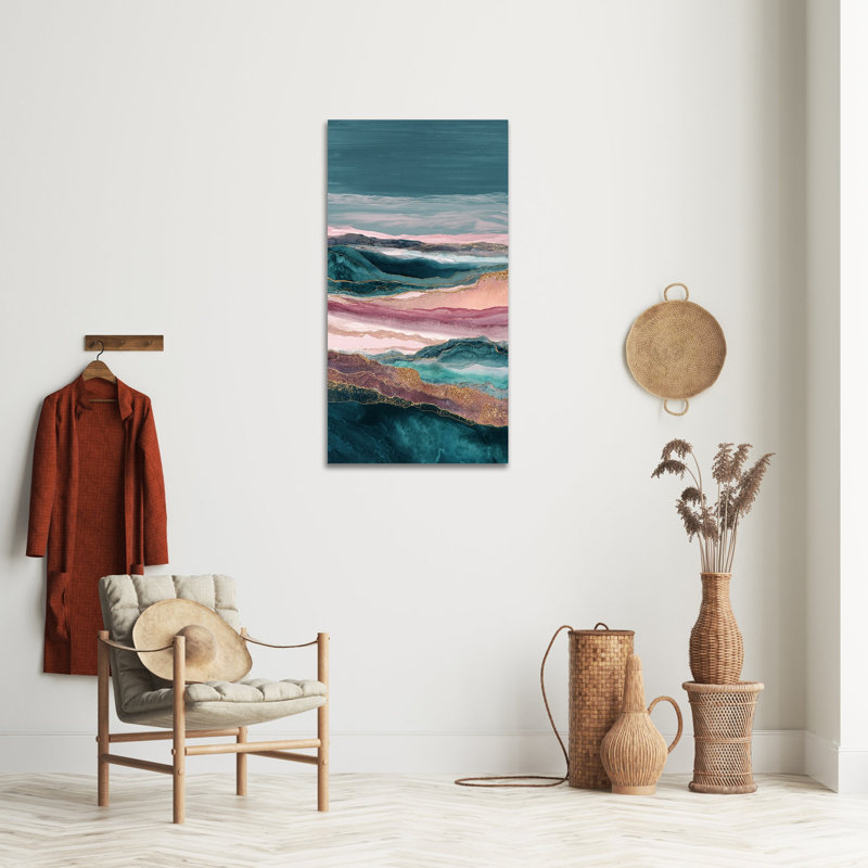 Large Abstract Canvas Artwork - Elegant Wall Art Abstract Picture for Living Room, Modern Landscape Art Wall Decor for Bedroom, High-Quality Wrapped Frame Print, 24×48 inches