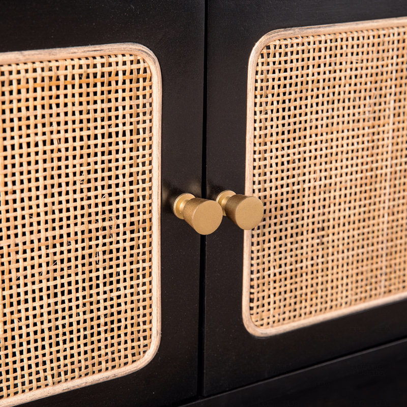 Cabinet multimédia avec rangement, Noir