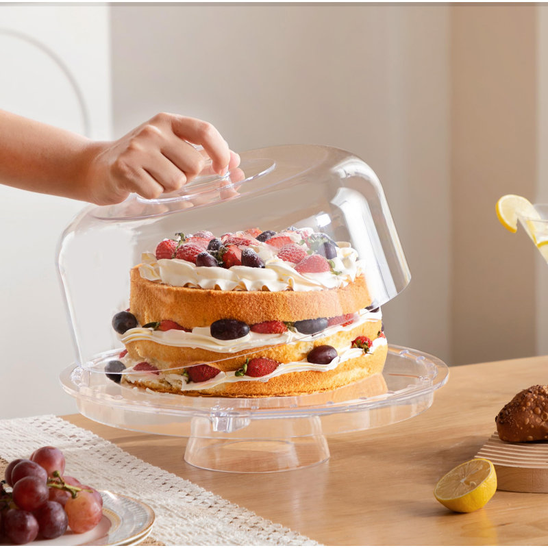 Cake Stand With Acrylic Dome Cover