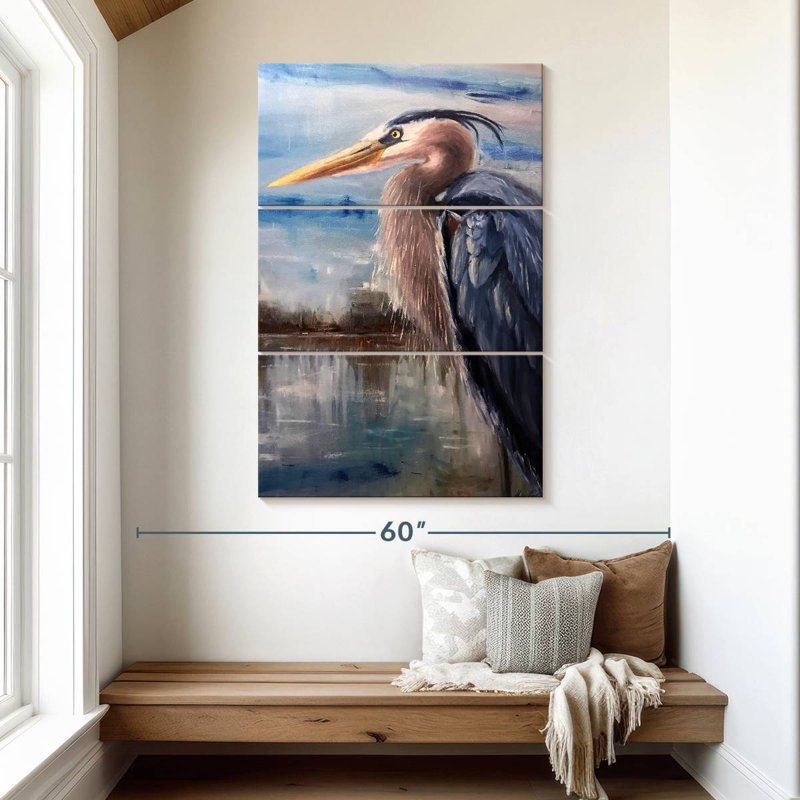 Brampt Resting Great Blue Heron, 50" H x 32" W