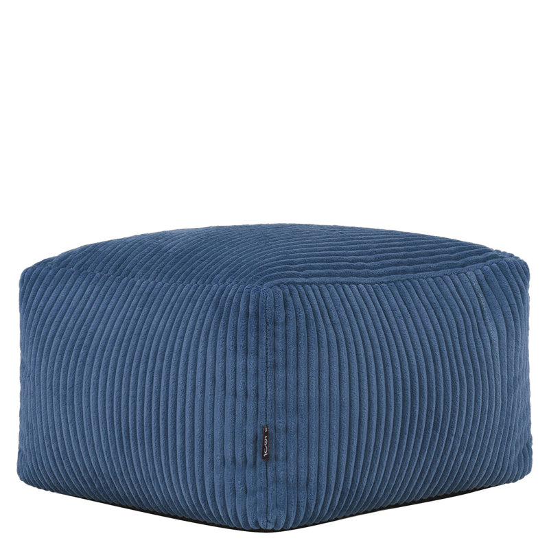 Amara Corduroy Square Footstool, Blue
