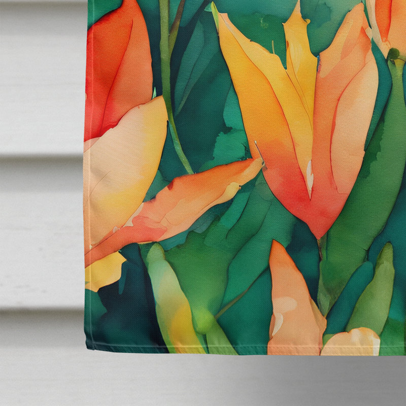 Lys dans le drapeau de la maison à l'aquarelle