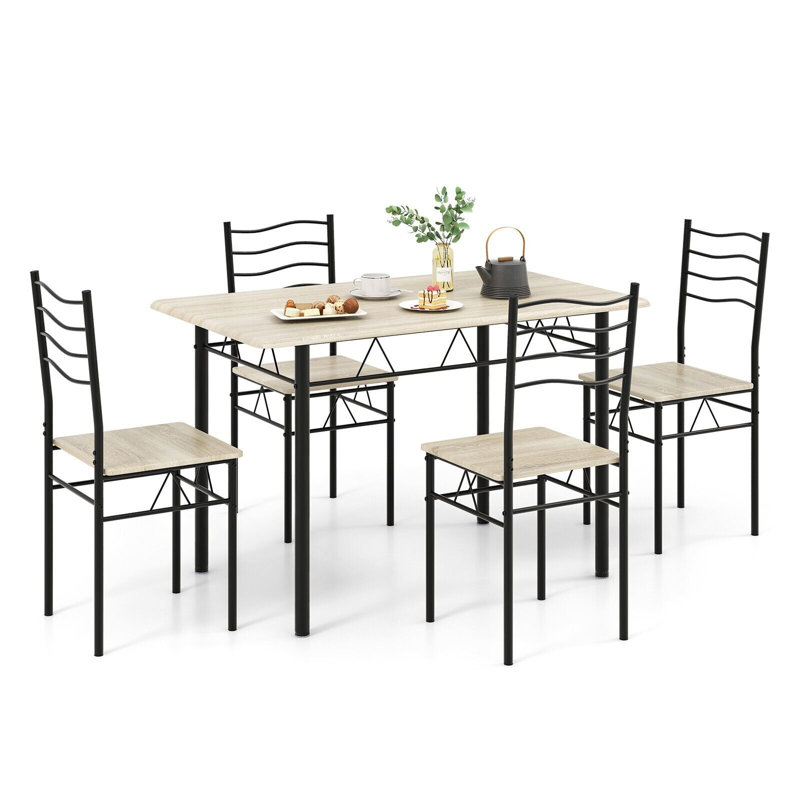 Sanno 4 - Person Dining Set, Beige, Black