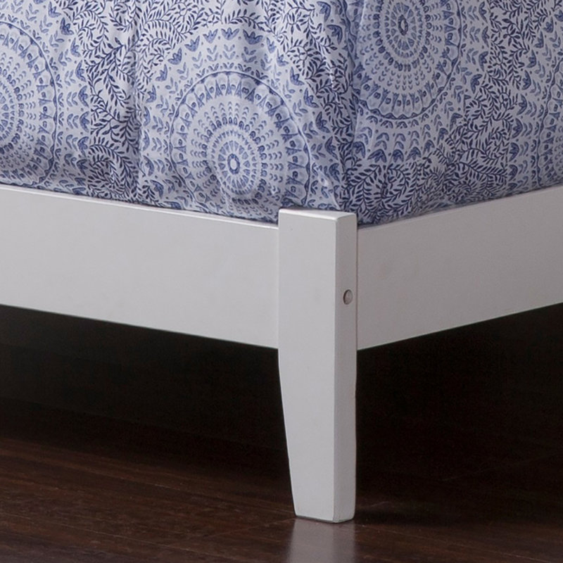 Lit plateforme en bois massif Orlando, Double, White