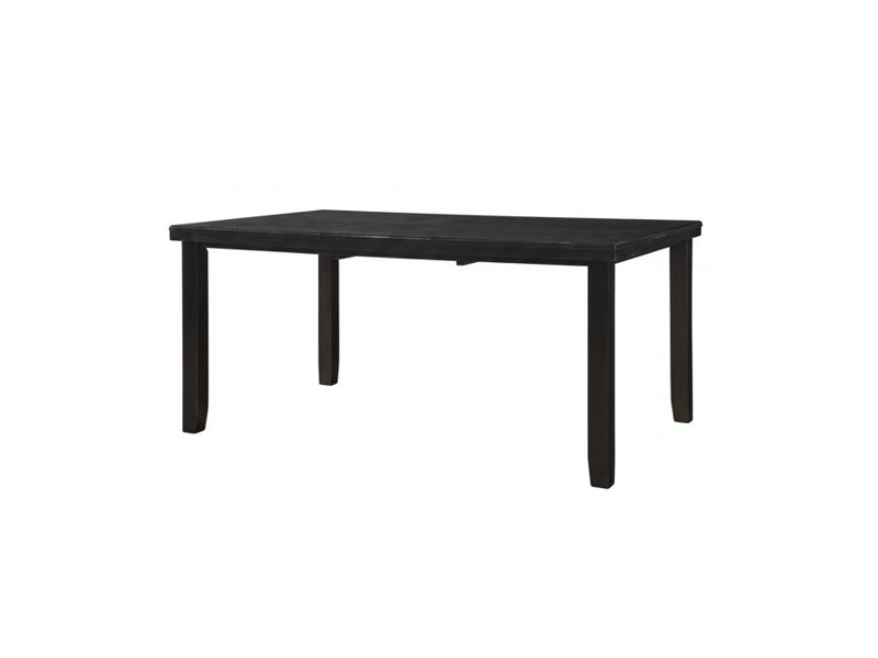 Table de salle à manger rectangulaire extensible en bois massif de 47,2 po à 62,9 po pour 4 à 6 personnes, Noir