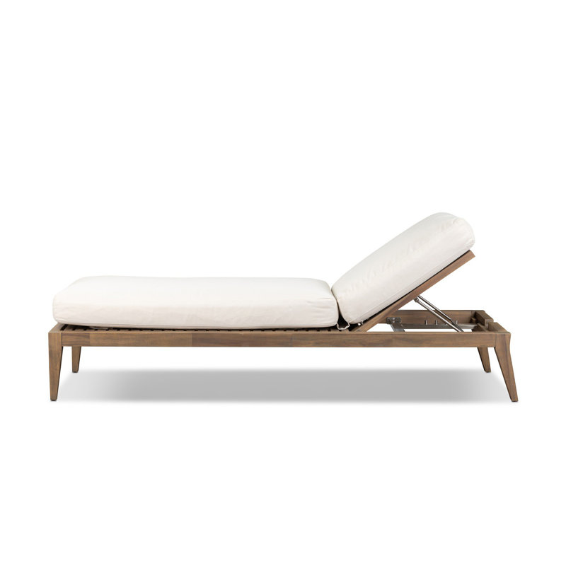Chaise longue simple inclinable avec coussins Amine, Ashen Acacia, Lorel Ivory