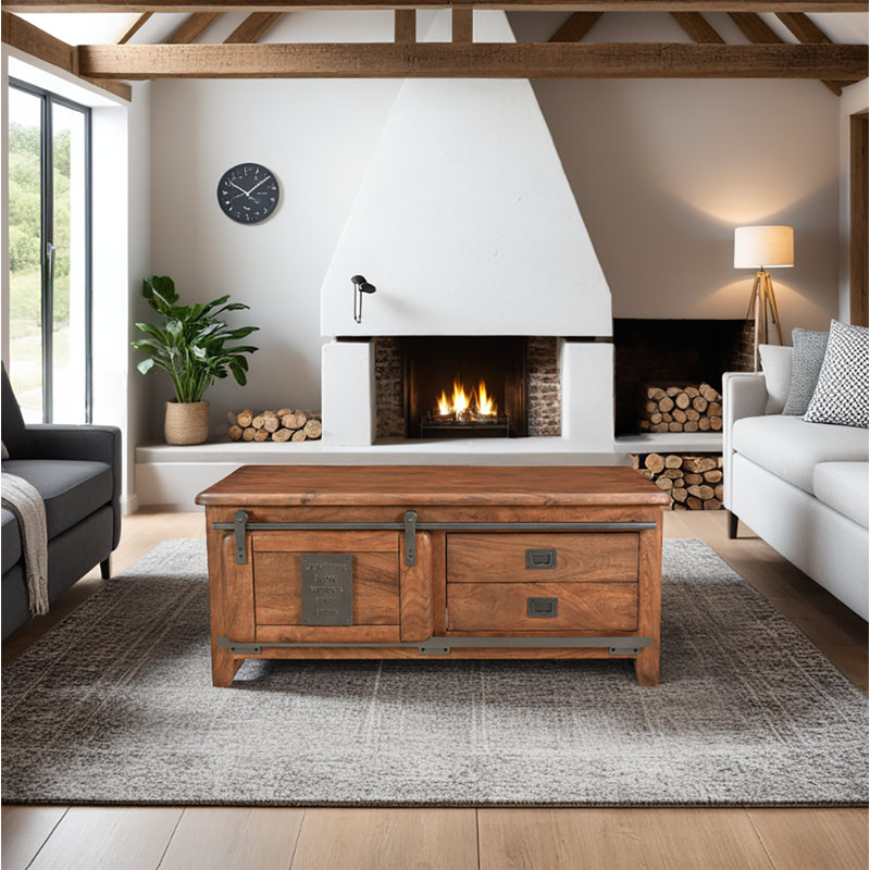 Gratian Solid Wood Coffee Table with Storage