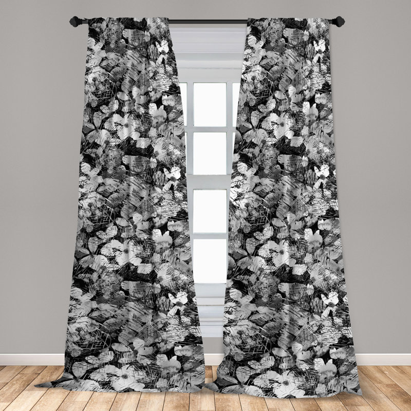 Fleau Semi Sheer Curtain Pair, 95" W x 63" H
