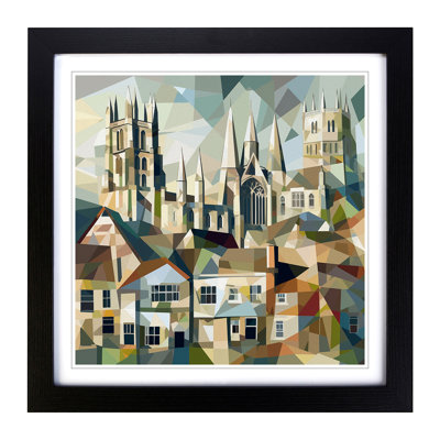 City Of Canterbury Cubism - Framed Print