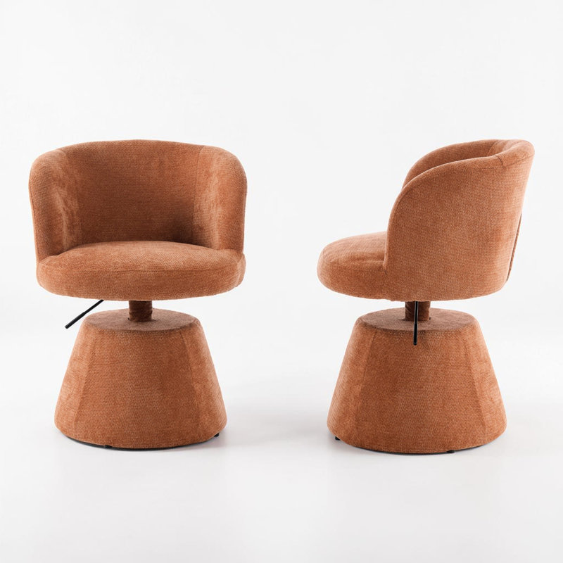 Chaise de salle à manger rembourrée Modern Chenille, tabouret de bar pivotant à 360 ° réglable en hauteur, tabouret de coiffeuse