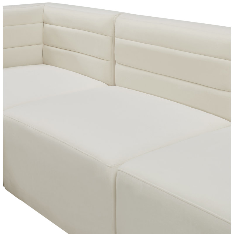 Fauteuil modulaire en velours Enso, Velours crème