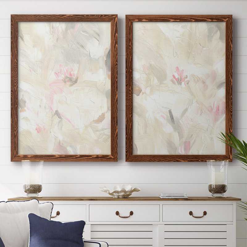 Toile encadrée «Soft Abstraction I» - prêt à accrocher, Érable, H 31,5 po x l 88 po x P 1,5 po