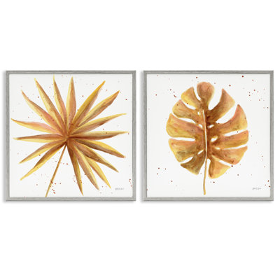 «Golden Palm Monstera Leaves», ensemble de 2 giclées par yvette St. Amant