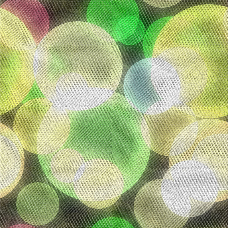 Tapis vert/brun à motifs, Rond 4 pi