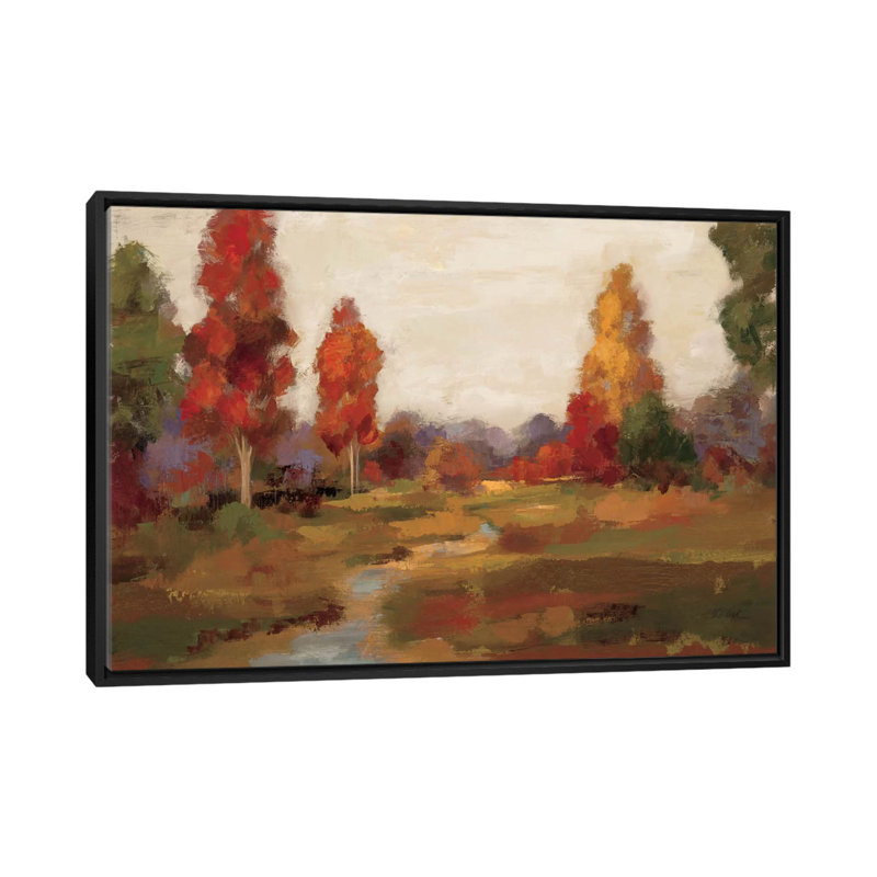 «Fall Creek» par Silvia Vassileva - reproduction d'art, Toile avec cadre noir, Aucun mat, H 40 po x l 60 po x P 1,5 po