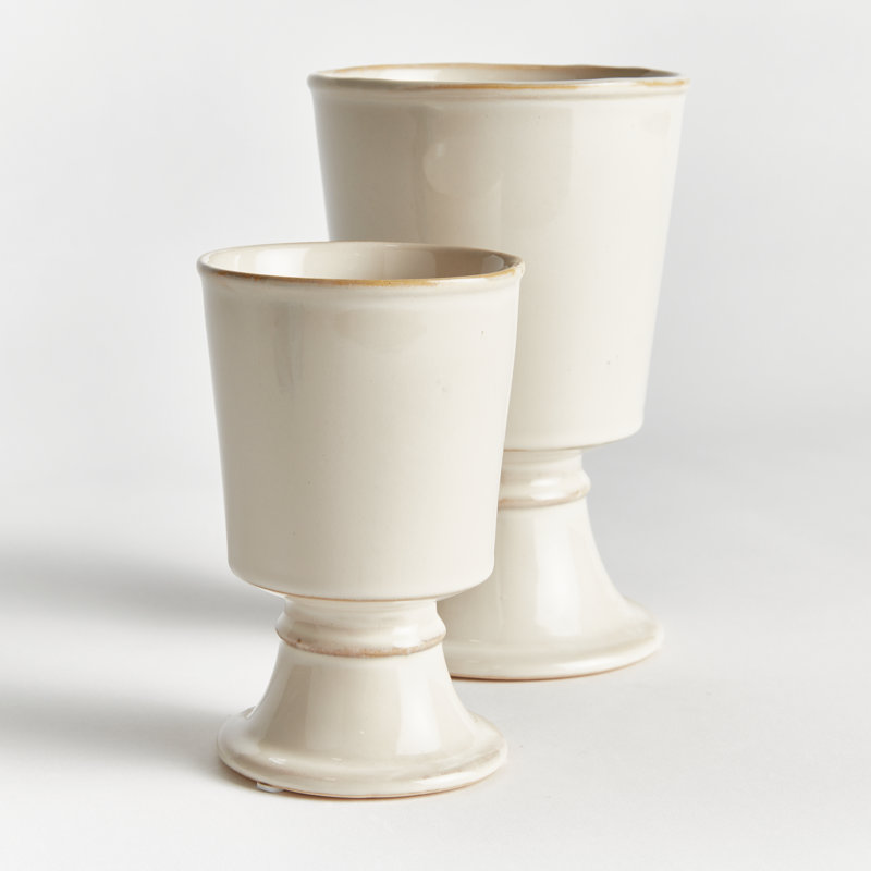 KELCY FOOTED CACHEPOTS, Cream