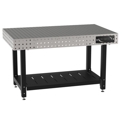 (CTE) Classroom Welding & Fixture Table, Carbon Steel Top, Mobile, Casters, Handle, Powdercoat Legs
