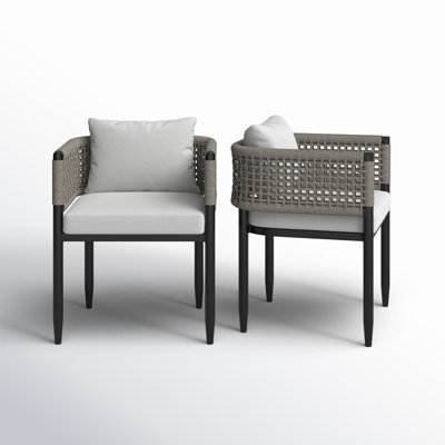 Chervonne Patio Dining Armchair with Cushion by Wade Logan