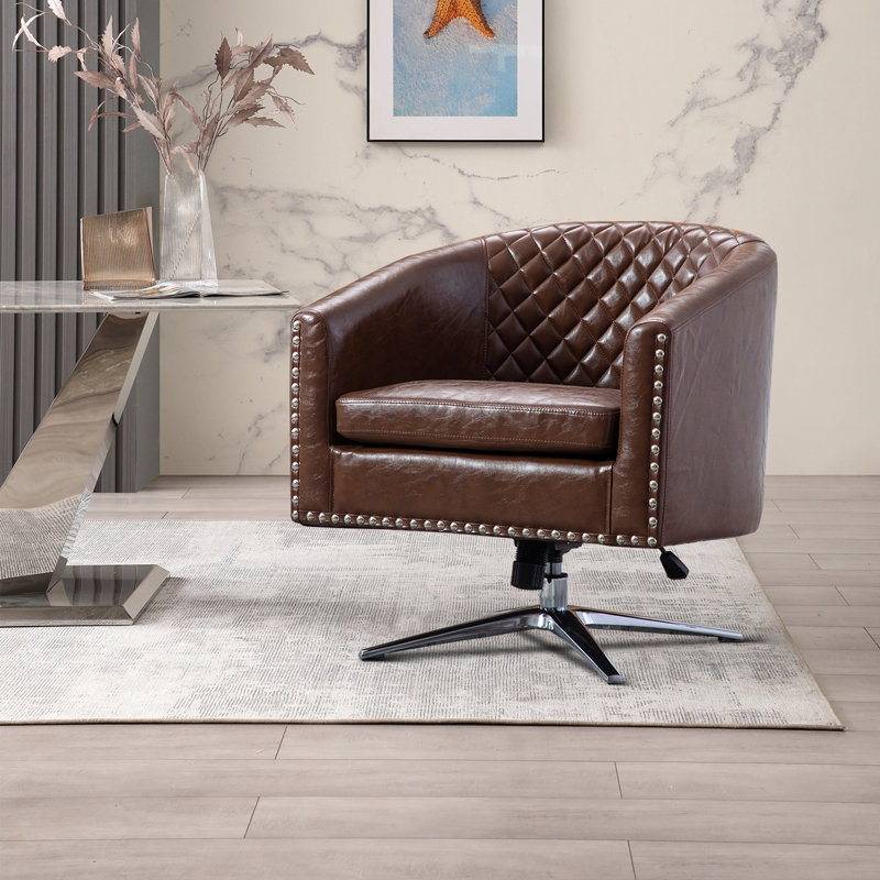 Fauteuil Bushgrove, Similicuir brun