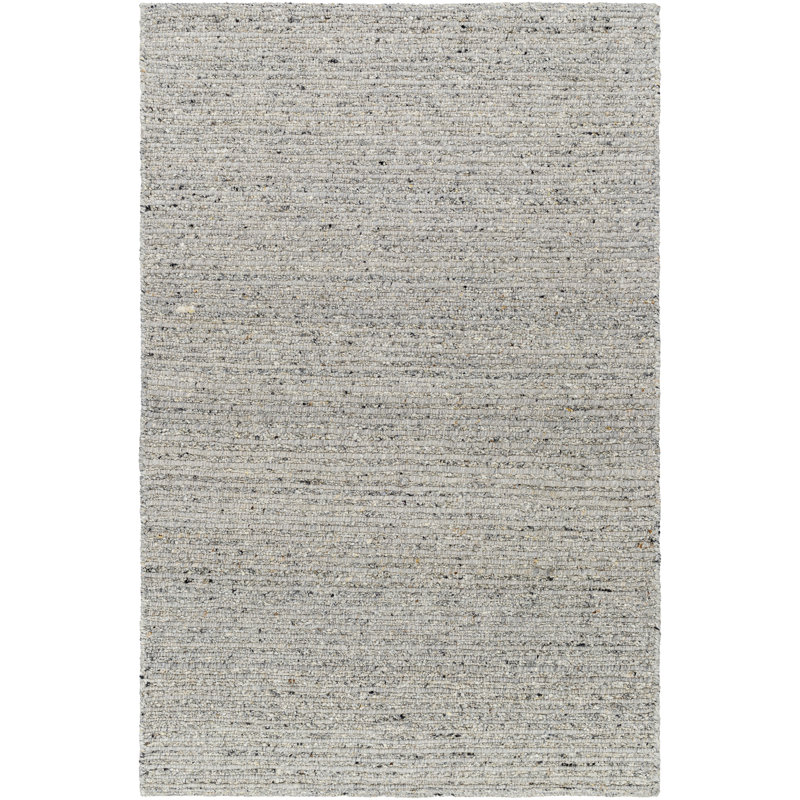 Tapis gris en laine tissé à plat Joly, Rectangle 12 pi x 15 pi, Gris