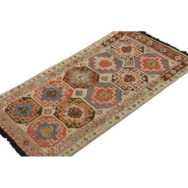 Burano Hand Knotted Wool Geometric Area Rug, Runner 2'6" x 12'