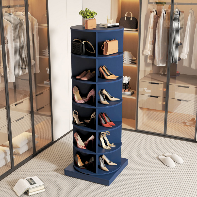 Armoire à chaussures 360 360 °, Bleu fumé