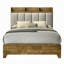 Mobilier de chambre à coucher en bois avec tête de lit tapissier à finition brune de style transitionnel 1Pc-1589783631