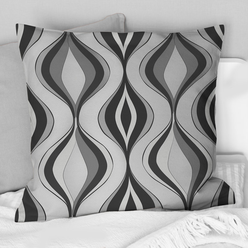 Coussin décoratif gris Modern Ogee Charm, H 16 po x l 16 po