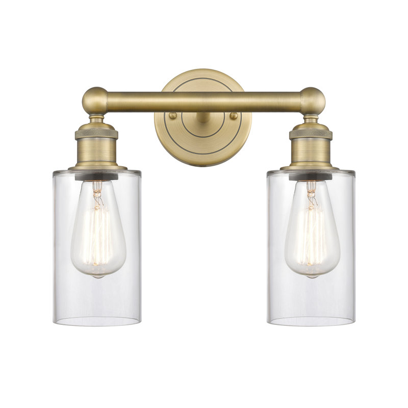 Caldello 2 - Light Dimmable Vanity Light, Clear, Brushed Brass