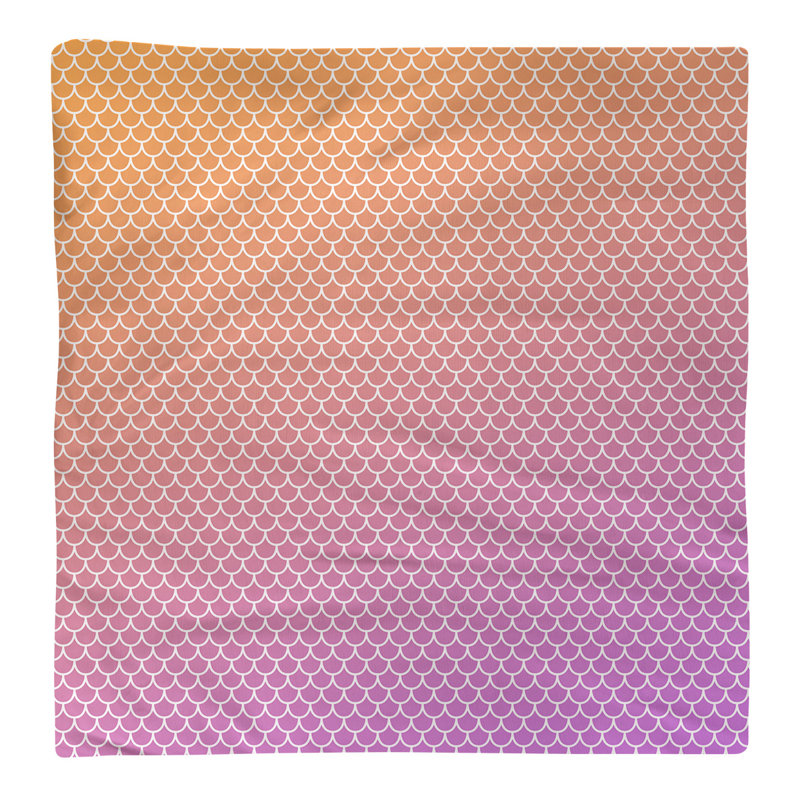 Serviette de coton à balances sirène, H 0,1 po x l 22 po x P 22 po, Orange / mauve, Sergé de polyester