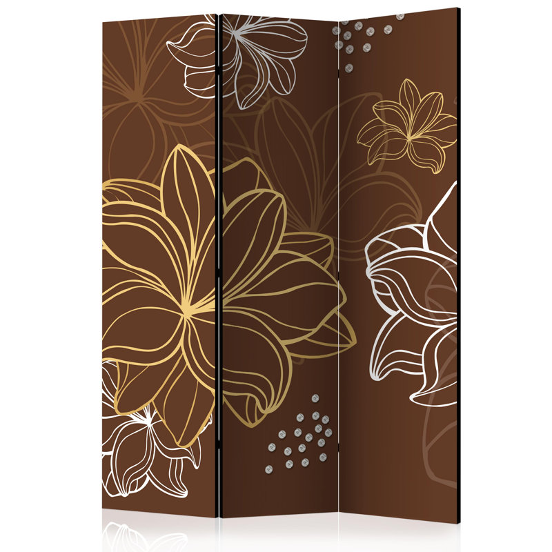 Glories 135cm W x 172cm H 3 - Panel Solid Wood Folding Room Divider