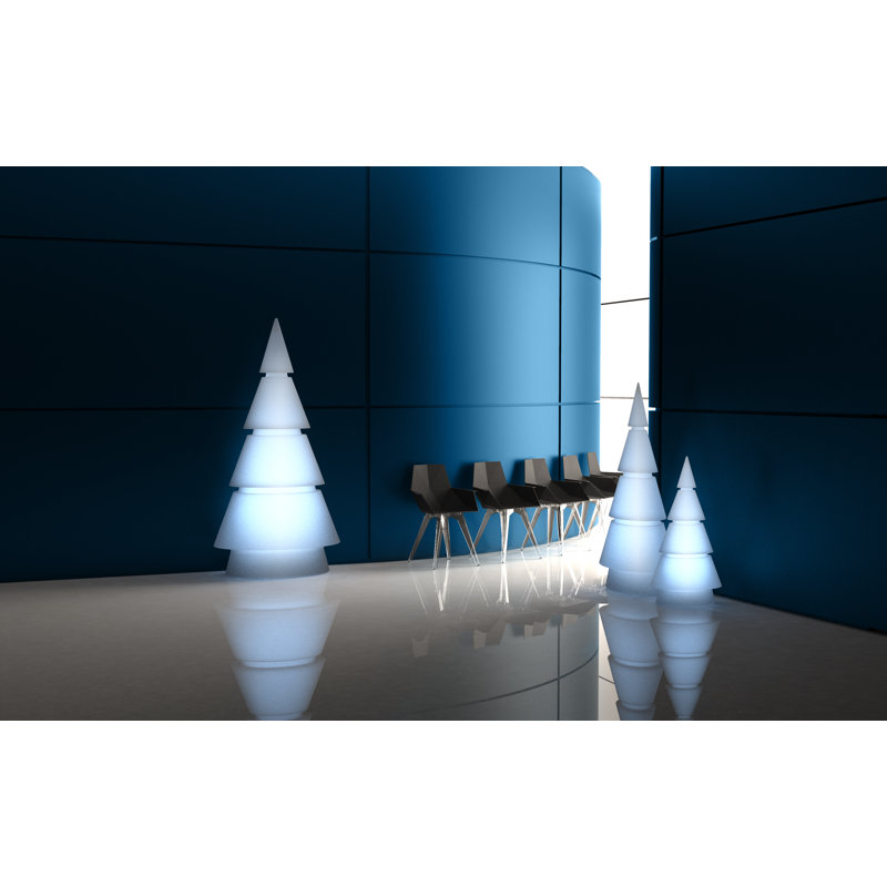 Forest Luz Matte Ice White Plug-In LED Outdoor Floor Lamp, Plug-In, 78.75" H x 39.25" W x 27.5" D