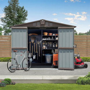 Outdoor Storage Shed,Metal Outside Sheds&Outdoor Storage Galvanized Steel,Tool Shed With Lockable Double Door For Patio,Backyard,Garden,Lawn