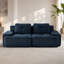 Canapé modulaire en forme de L 82 po avec assise profonde, tissu velours côtelé, conception capitonnée et base antidérapante, 82 po, sans assemblage requis, bleu