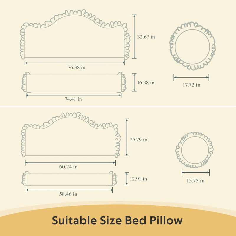Sit-up Back Comfort WOWMAX Bed Decorative Pillows Set of 4, Headboard Pillow, Body Pillow for Adults & Two Round Decorative Throw Pillows, Aesthetic Bedroom Decor, House Warming Gifts Compression