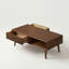 Table basse Mid-Century moderne en chêne massif 47 po avec tiroir-1131046315-1131046320