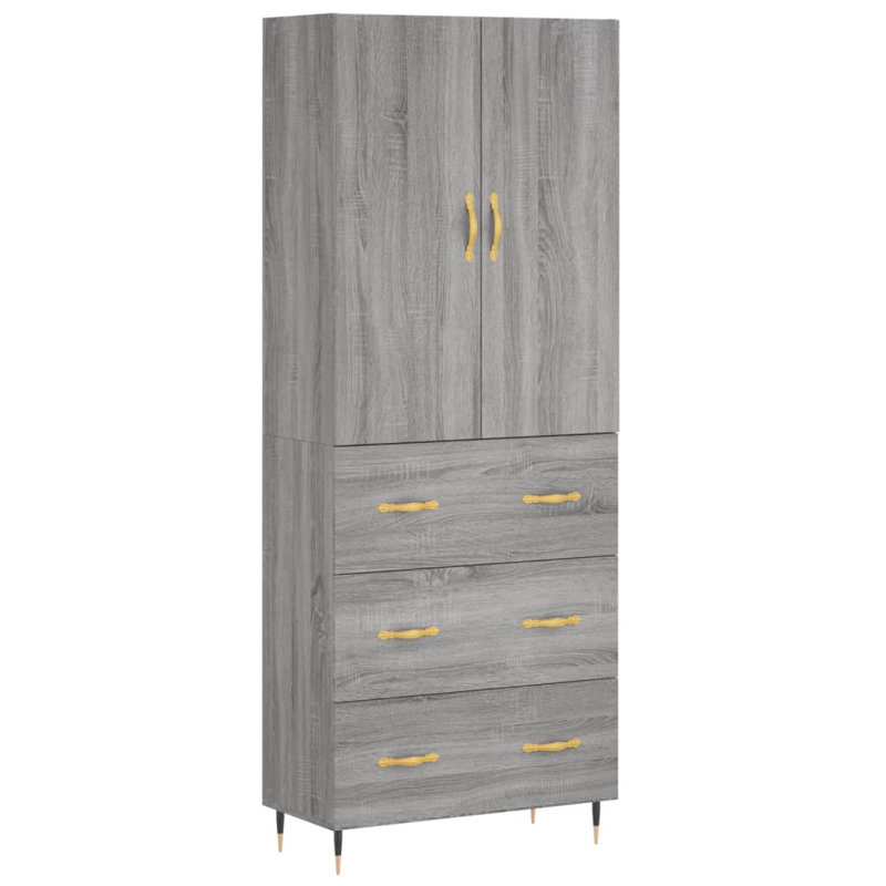 Dace Highboard 69.5x34x180 cm Engineered Wood, Grey Sonoma