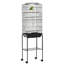 Black Bird Cage for Budgie Finch Canary Parakeet, with Rolling Stand Wheels, Slide-Out Tray and Bottom Storage Shelf, Complete Small Parrot Habitat, 46.5 x 36 x 157 cm