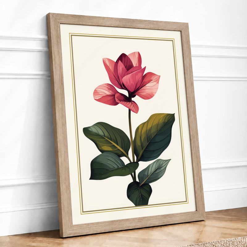Magnolia Study Botanical - Framed Print, A4 - 29.7 x 21.0 cm, Oak