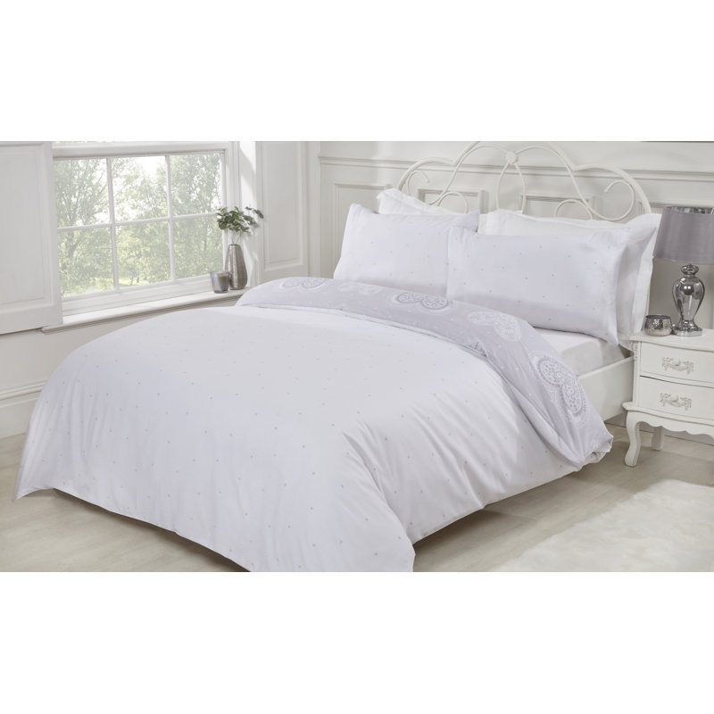 Chirlin Cotton Blend Abstract Duvet Cover with Pillowcases, King Duvet Cover + 2 Standard Pillowcases