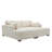 Bentura Oversized Upholstered White Faux Rabbit Fur Flannel  Sleeper Sofa Bed Lounge sofa with Armrests & Throw Pillows-457534882