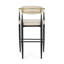 Ensemble de 2 tabourets de bar rembourrés, tabourets de bar en tissu beige avec dossier, pieds en fer, siège à hauteur de comptoir pour îlot de cuisine, capacité de 260 lb | Idée de cadeau-1016403141