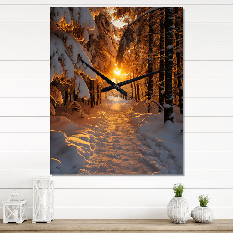 Horloge murale Alaska Silent Winter II - Paysages surdimensionnée, H 28 po x l 12 po x P 1 po