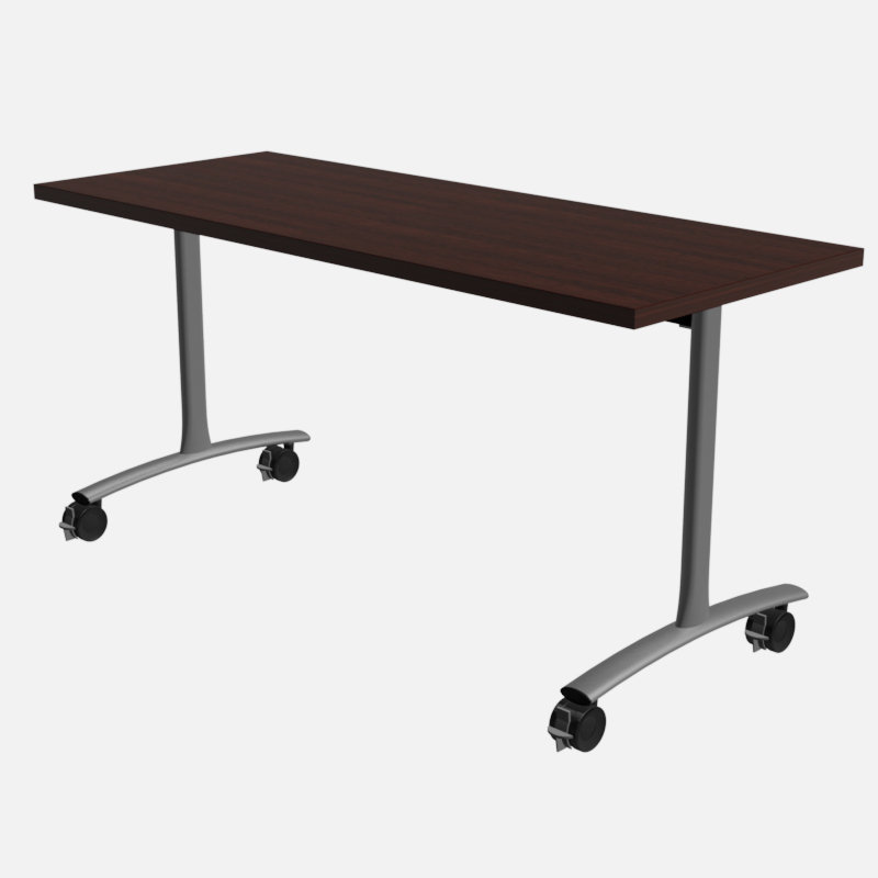 Table de formation Gard Ultra Flip avec roulettes, Grain de bois acajou classique, H 29 po x l 48 po x P 30 po